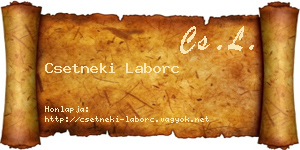 Csetneki Laborc névjegykártya